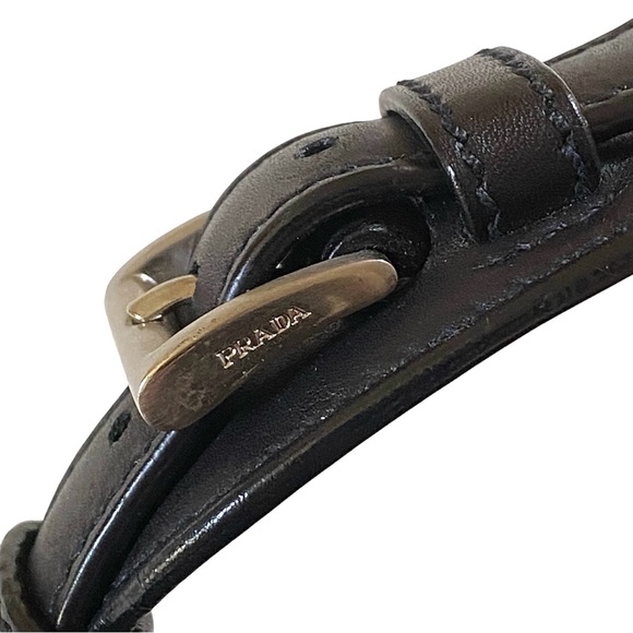 AUTHENTIC PRADA BLACK SUEDE SCAMOSCIATO SHOULDER BAG - Picture 10 of 14